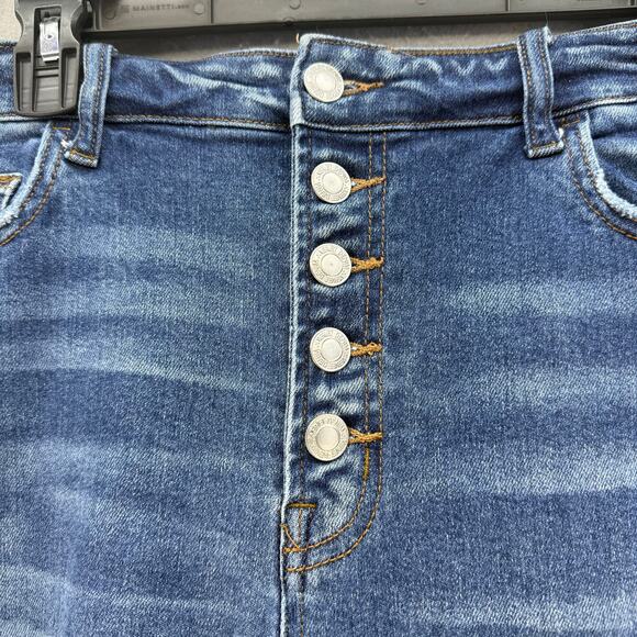 Vervet Blue Jeans Women's 32 (14) Ankle Skinny Button Fly Factory Distressing - Picture 4 of 13